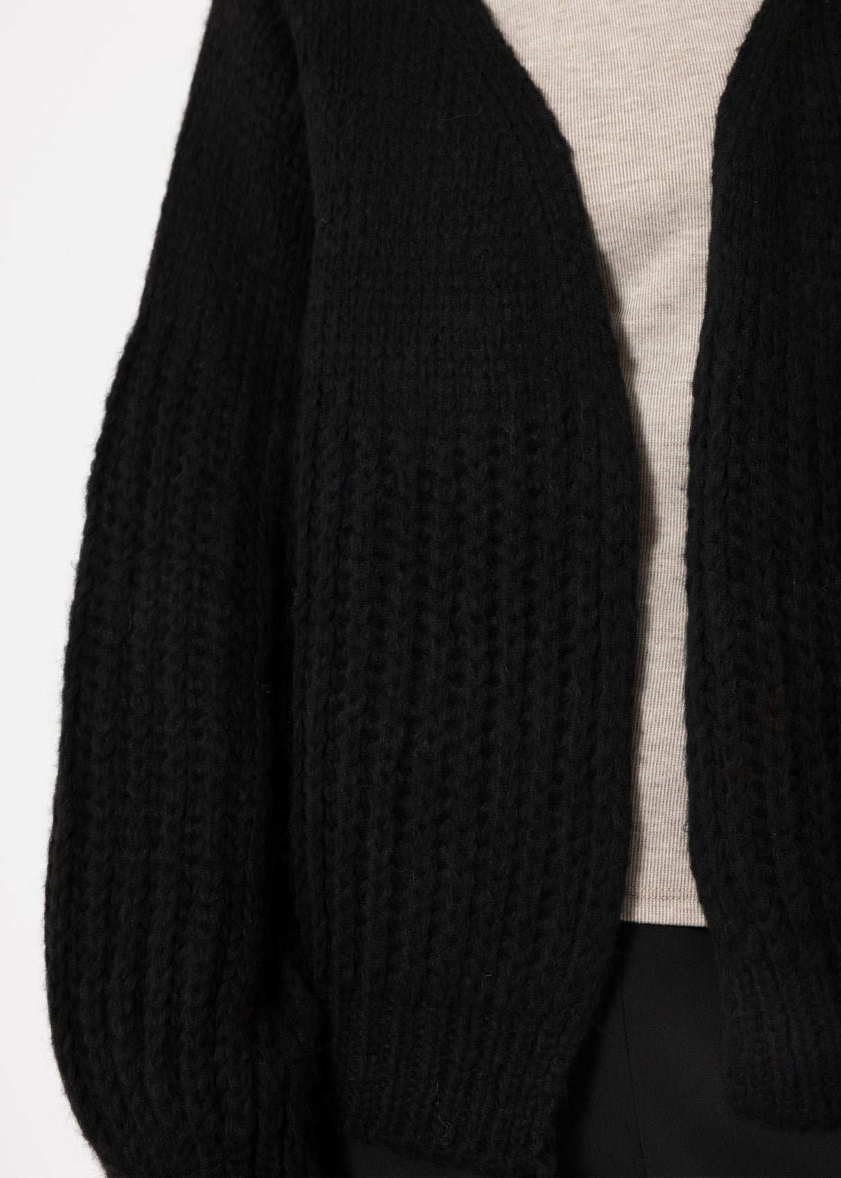 Cardigan mit Struktur - schwarz