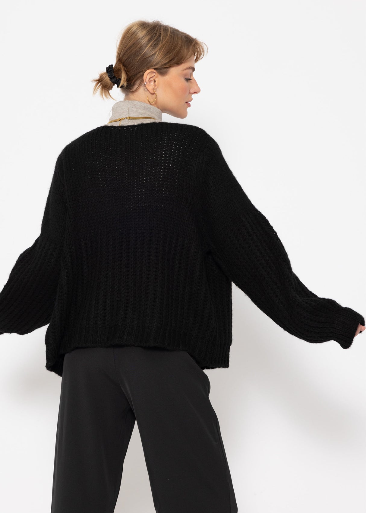 Cardigan mit Struktur - schwarz