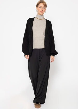 Cardigan mit Struktur - schwarz