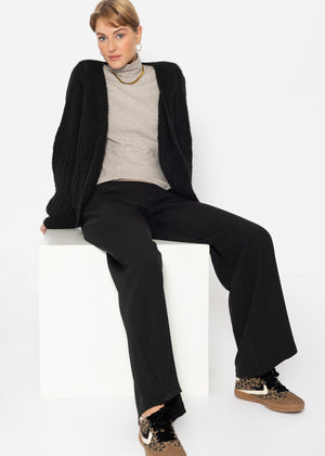 Cardigan mit Struktur - schwarz