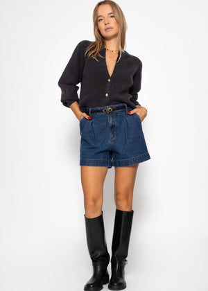 Cardigan mit V-Ausschnitt - schwarz