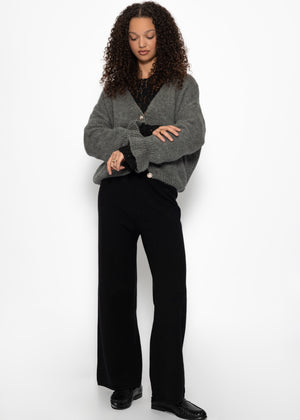 Cardigan mit Volants - dunkelgrau