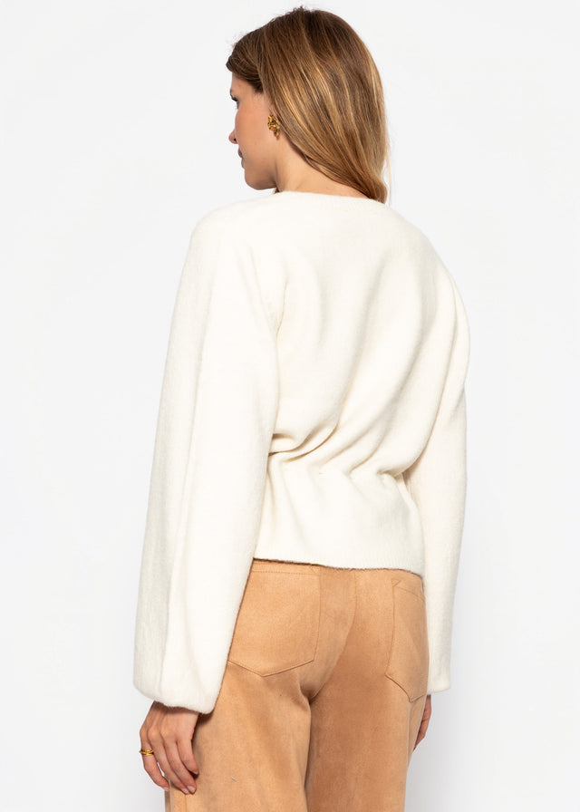 Strickjacke mit verstellbarem Kordelzug - offwhite - SASSYCLASSY