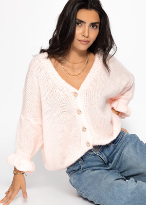 Cardigan mit 3/4-Ärmeln - rosa