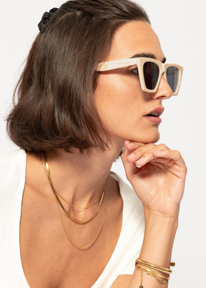 Cat eye sunglasses - off white