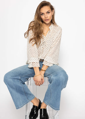 Chiffon blouse with print - beige