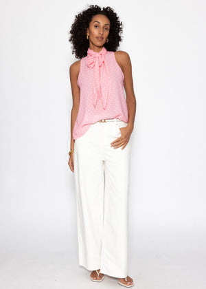 Chiffon Top mit Punkten - rosa