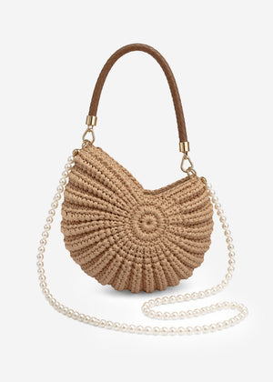Crochet Muschel Tasche - beige