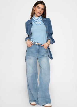 Ripp-Shirt - hellblau