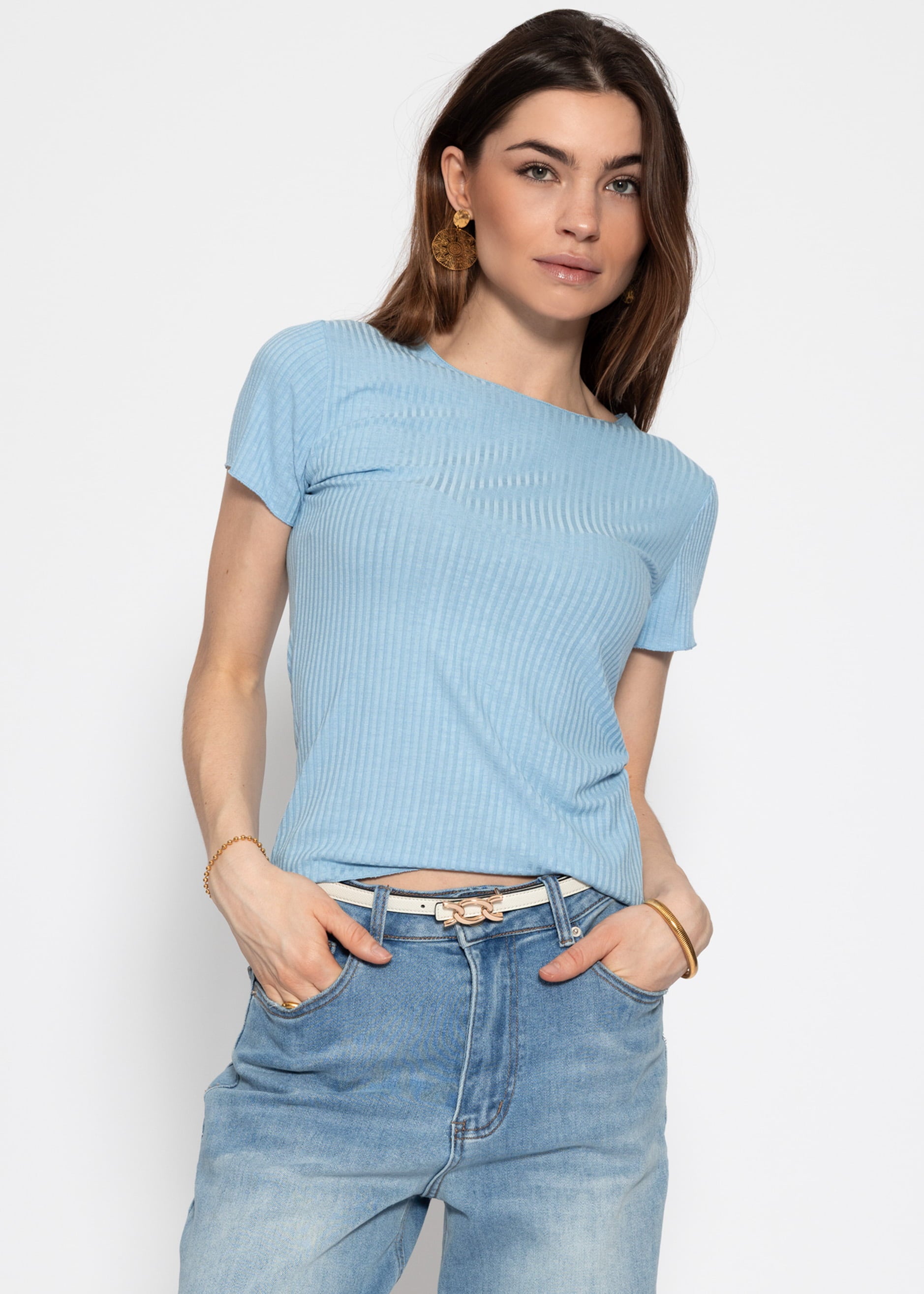 Crop shirt - light blue – SASSYCLASSY