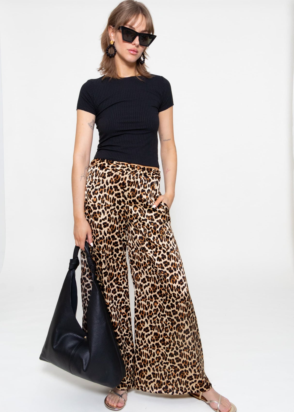 Crop-Shirt, schwarz