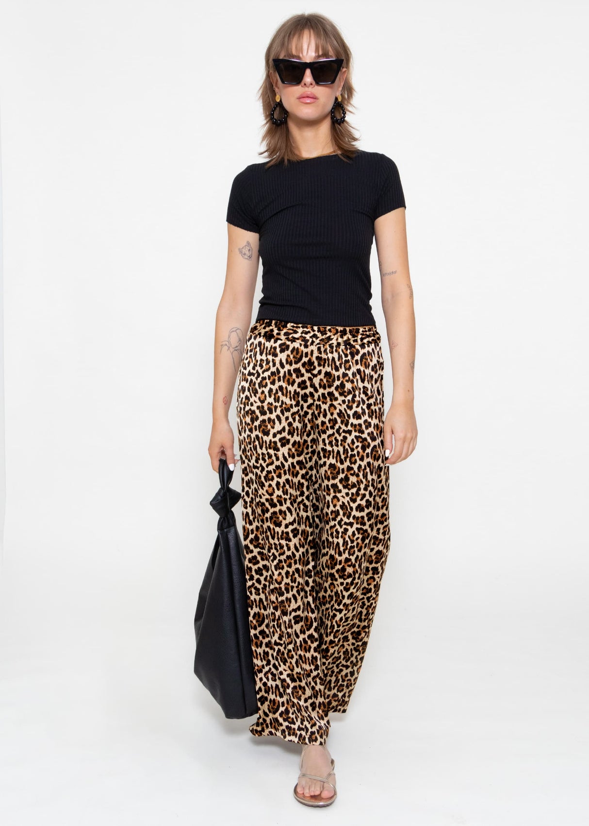 Crop-Shirt, schwarz