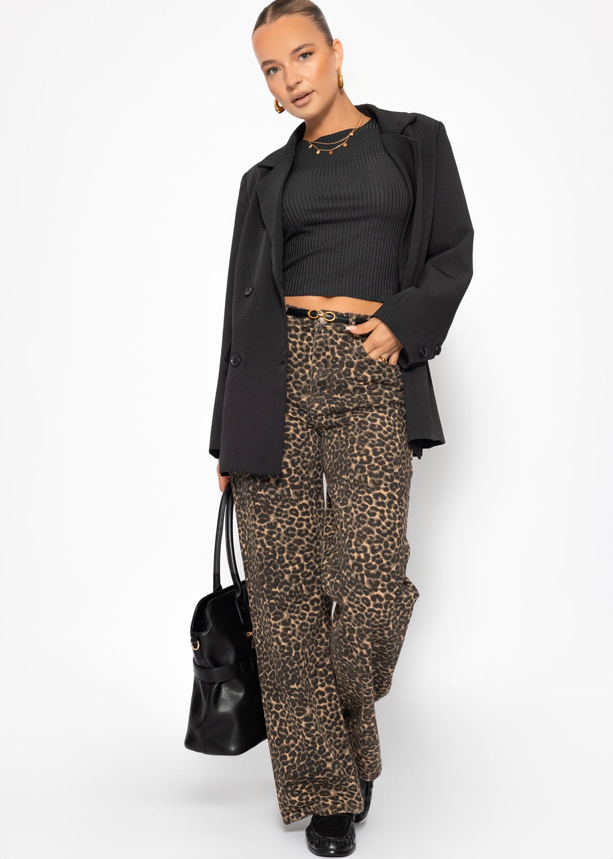 Crop shirt, black