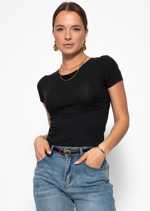 Crop-Shirt, schwarz