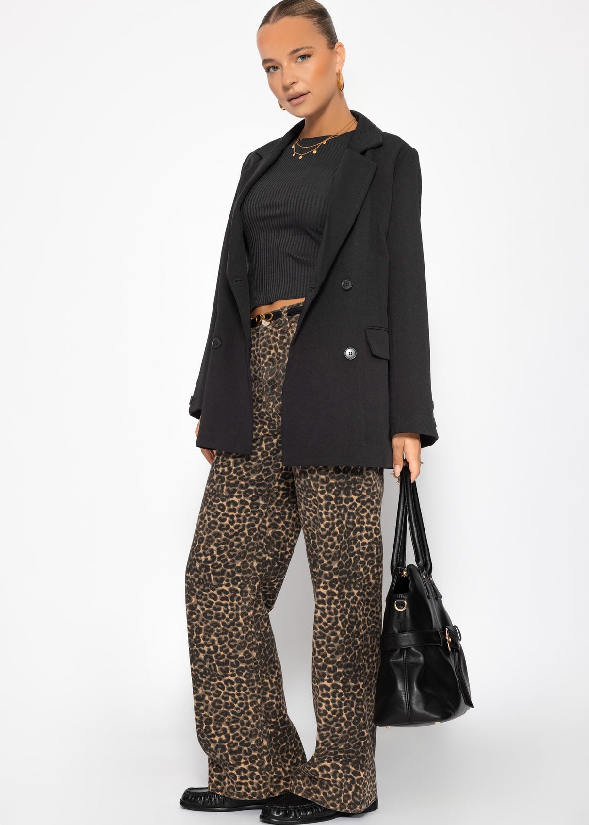 Crop shirt, black