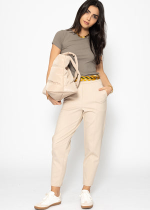 Crop-Shirt, taupe