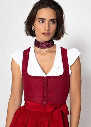 Dirndlbluse aus Musselin mit Stickerei - weiß