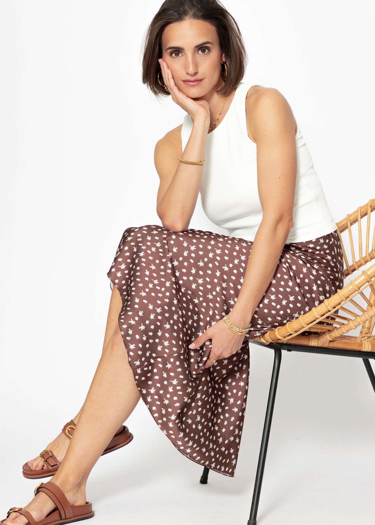 Doppellagiges, geripptes Tank Top - offwhite