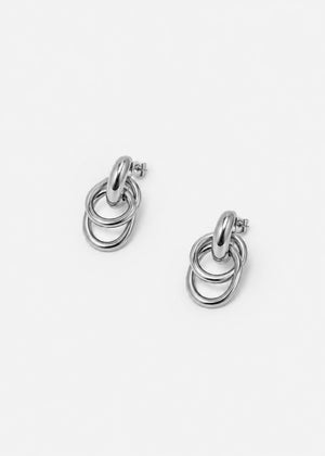 Doppelring Ohrring - silber