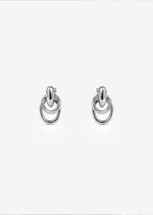 Doppelring Ohrring - silber