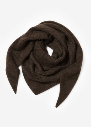 Dreieckiger Strickschal - dunkelbraun