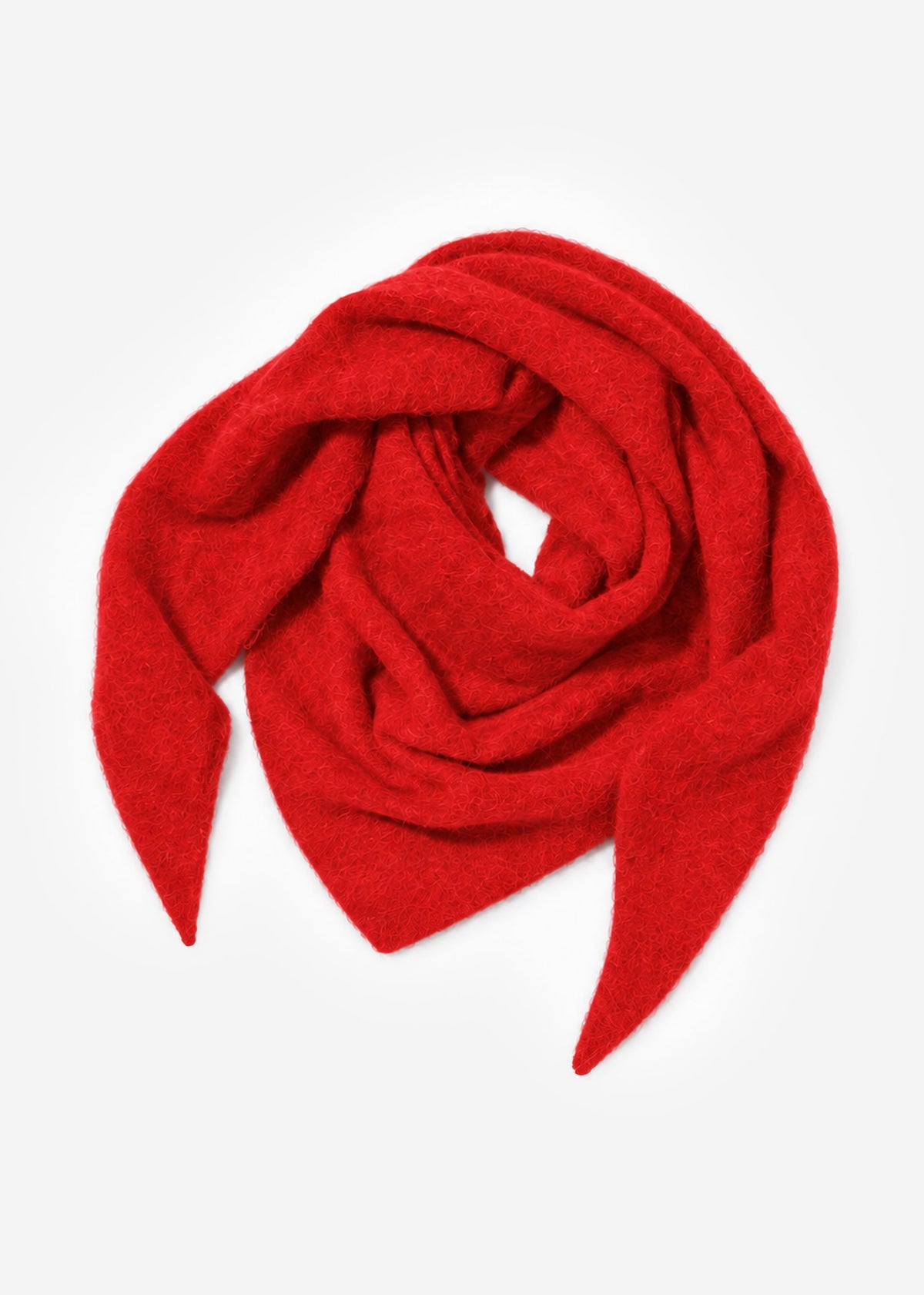 Dreieckiger Strickschal - rot