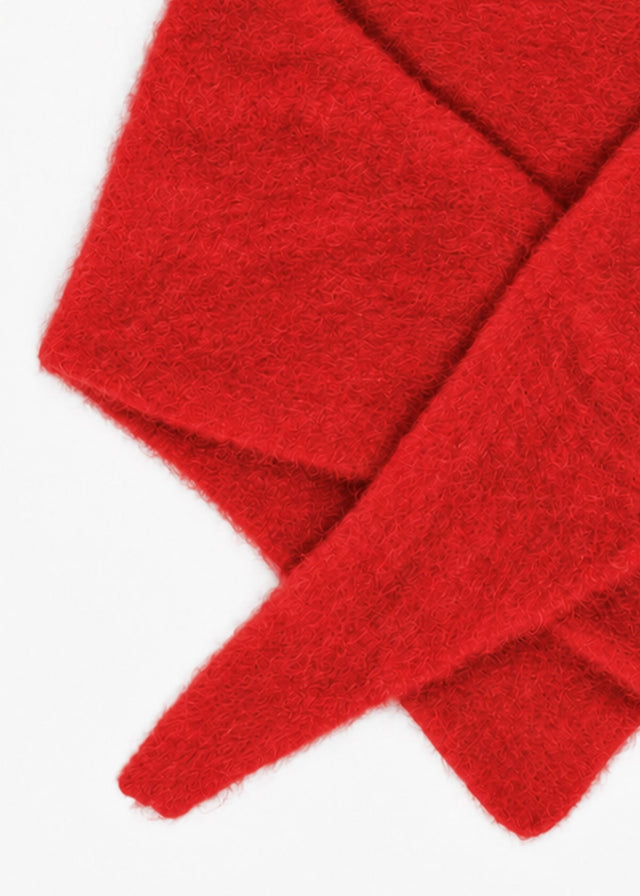 Dreieckiger Strickschal - rot