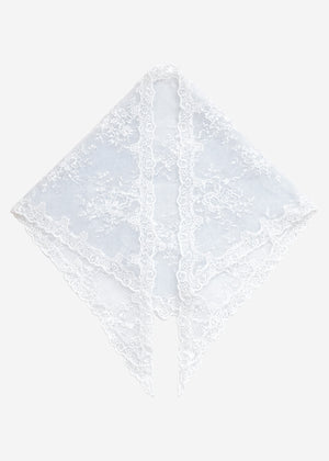 Triangular scarf made of lace - off-white