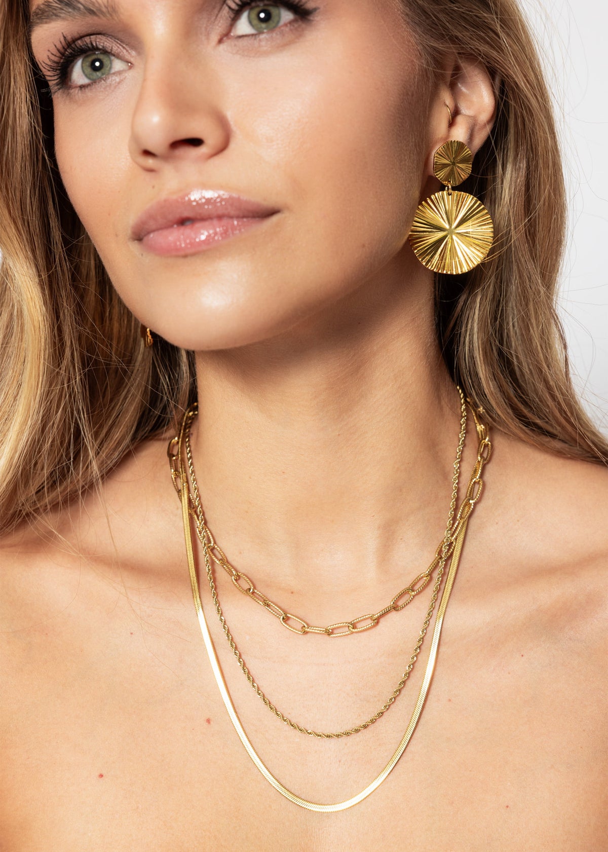 Triple layering necklace - gold