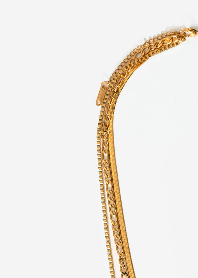 Three-layer necklace set - gold