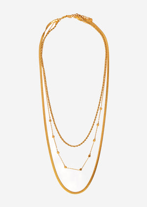 Dreifaches Halsketten-Set - gold