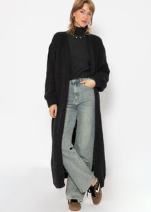Extra long cardigan - black