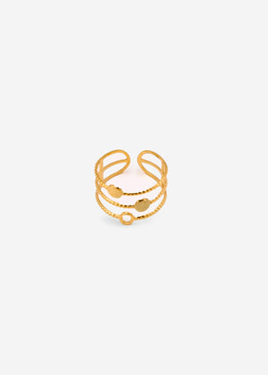 Delicate ring with circle design - gold