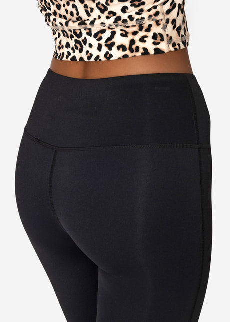 Flare Sportleggings - schwarz