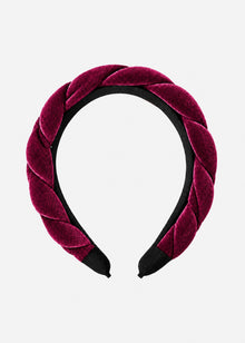 Geflochtener Samthaarreif  - burgundy
