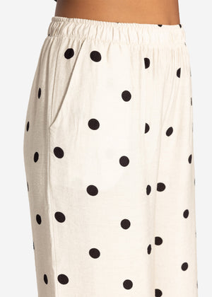 Polka-dot wide-leg pants - off-white