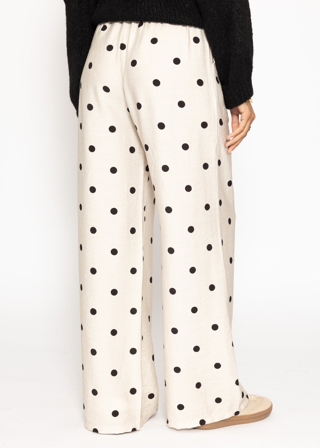 Polka-dot wide-leg pants - off-white