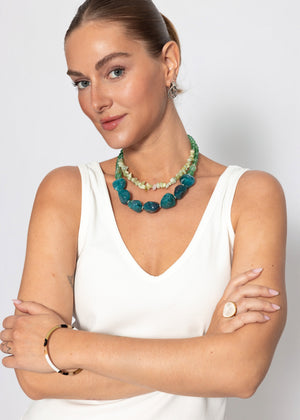 Geripptes Tank Top mit V-Ausschnitt - offwhite
