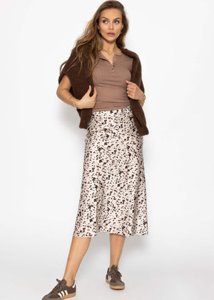 Ribbed button-front T-shirt - taupe