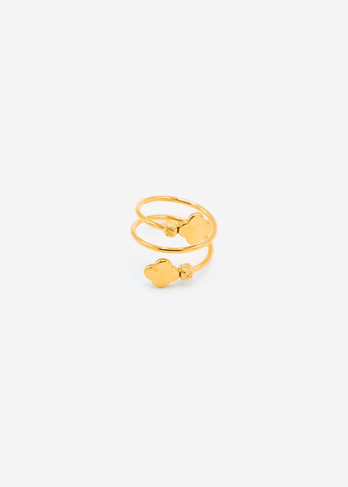 Geschlungener Kleeblatt Ring - gold