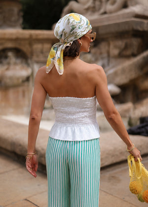 sassyclassy Gesmoktes Bandeau Top - offwhite