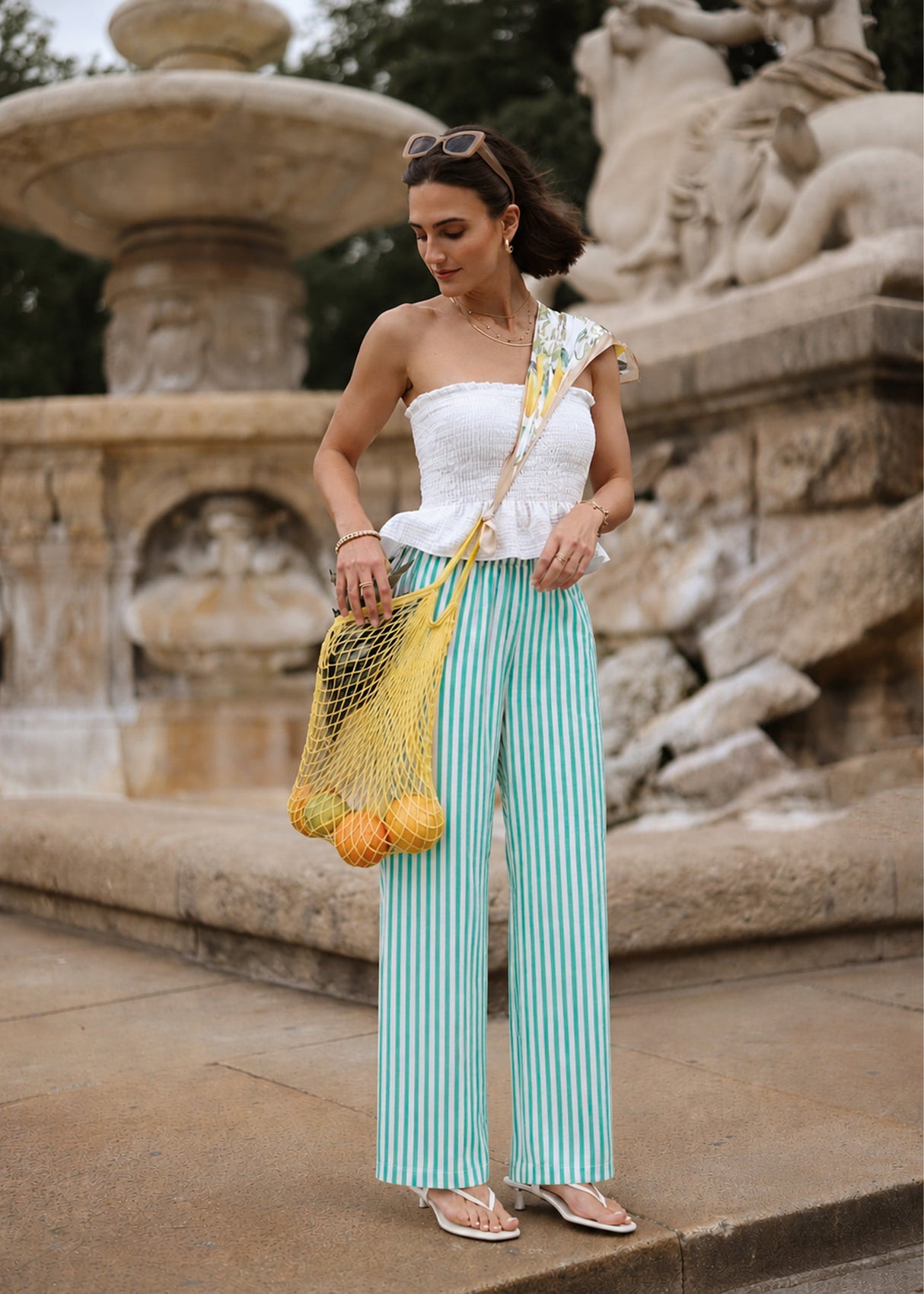 sassyclassy Gesmoktes Bandeau Top - offwhite