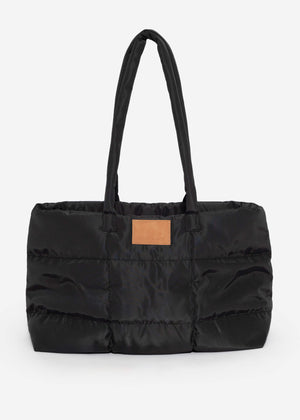 Gesteppter XL Shopper - schwarz
