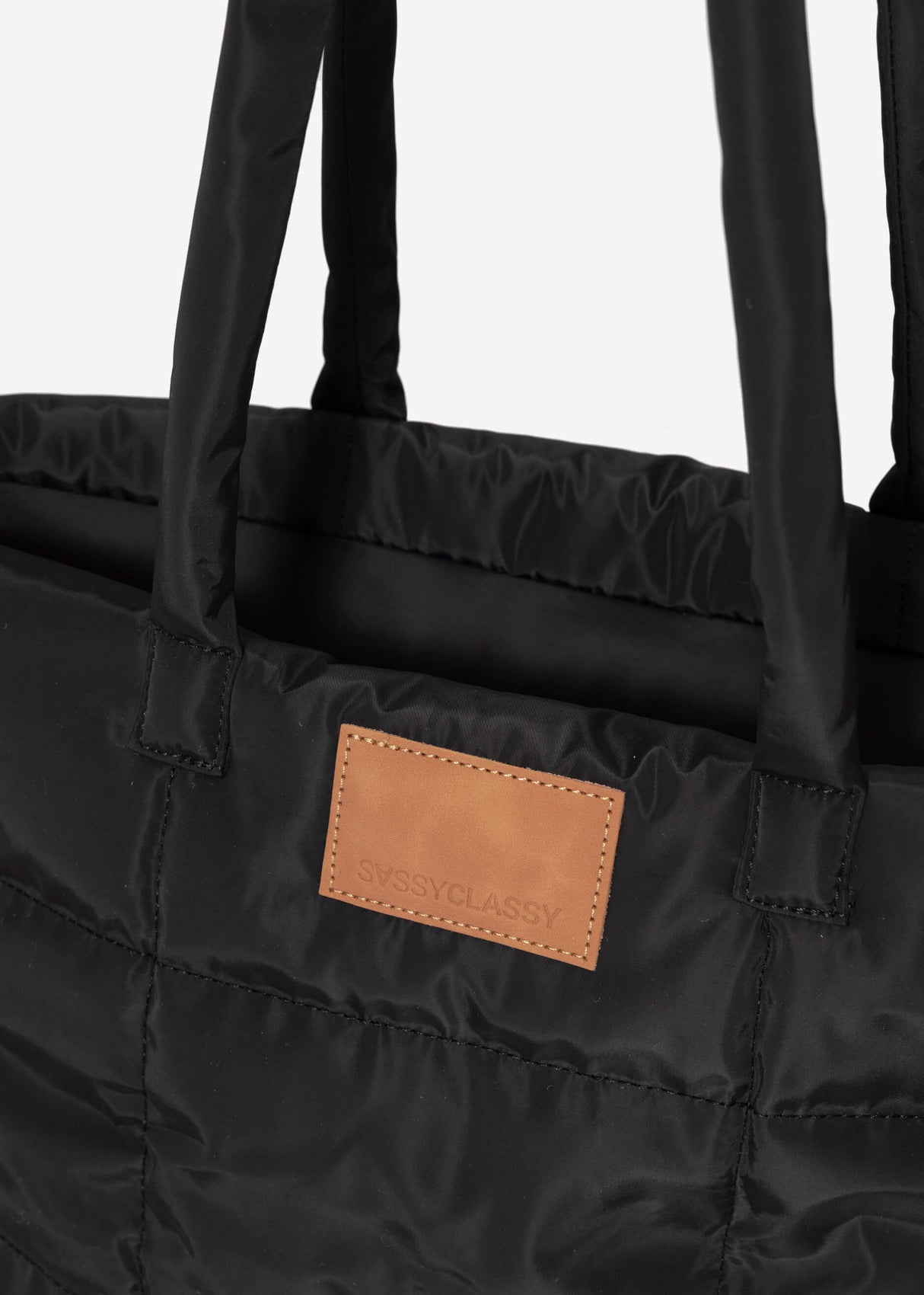 Gesteppter XL Shopper - schwarz