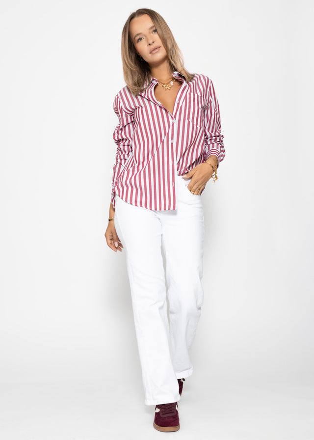 Gestreifte Bluse - rot