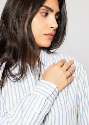 Striped shirt blouse - blue