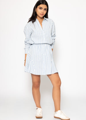 Striped shirt blouse - blue