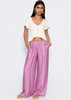 Gestreifte Hose - rosa