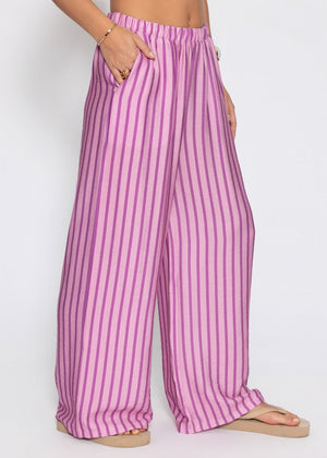 Gestreifte Hose - rosa