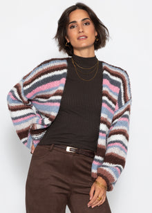 Striped cardigan - pink blue